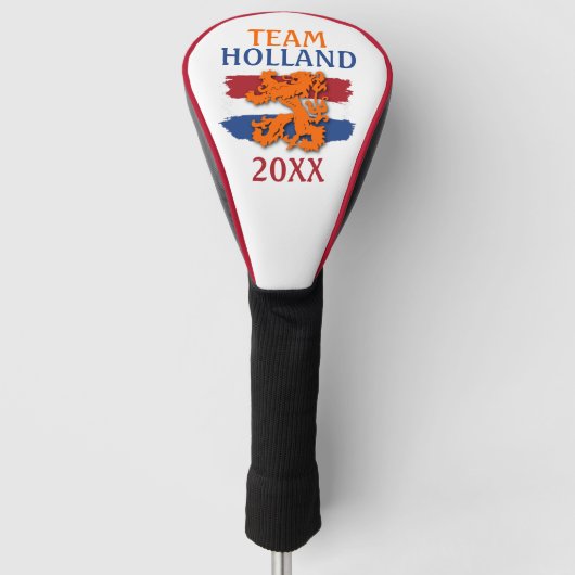 Custom Dutch Flag Orange Lion Team Holland 2025 Golf Headcover (Vorderseite)