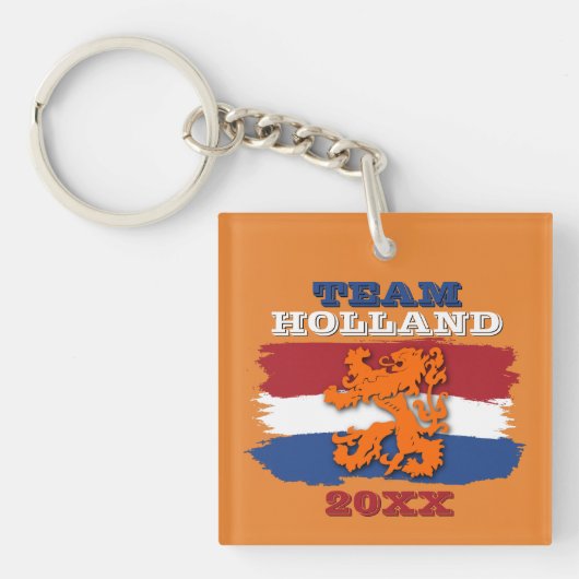 Custom Dutch Flag Orange Lion Team Holland 2025 Schlüsselanhänger (Vorderseite)