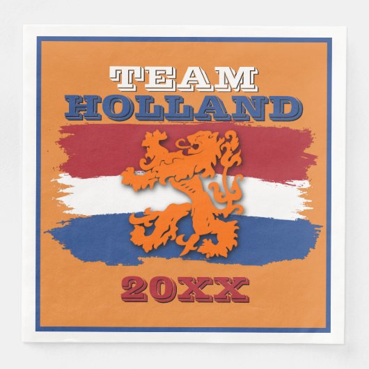 Custom Dutch Flag Orange Lion Team Holland Serviette (Vorderseite)