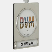 Custom DVM Doctor of Veterinary Medicine Gifts Banner-Ornament Silber (Rechts)