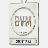 Custom DVM Doctor of Veterinary Medicine Gifts Banner-Ornament Silber (Links)