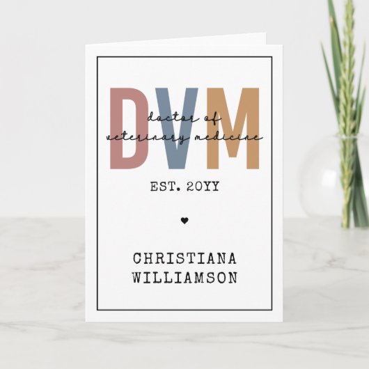 Custom DVM Doctor of Veterinary Medicine Gifts Karte (Vorderseite)