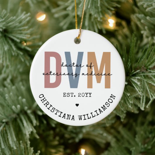 Custom DVM Doctor of Veterinary Medicine Gifts Keramik Ornament (Baum)