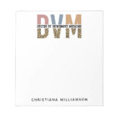 Custom DVM Doctor of Veterinary Medicine Gifts Notizblock (Vorderseite)