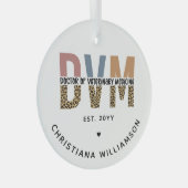 Custom DVM Doctor of Veterinary Medicine Gifts Ornament Aus Glas (Vorderseite Rechts)
