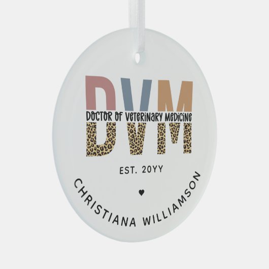 Custom DVM Doctor of Veterinary Medicine Gifts Ornament Aus Glas (Vorderseite Rechts)