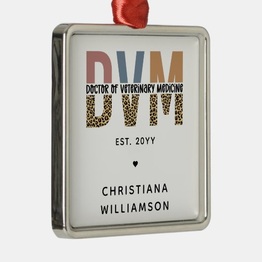 Custom DVM Doctor of Veterinary Medicine Gifts Ornament Aus Metall (Rechts)