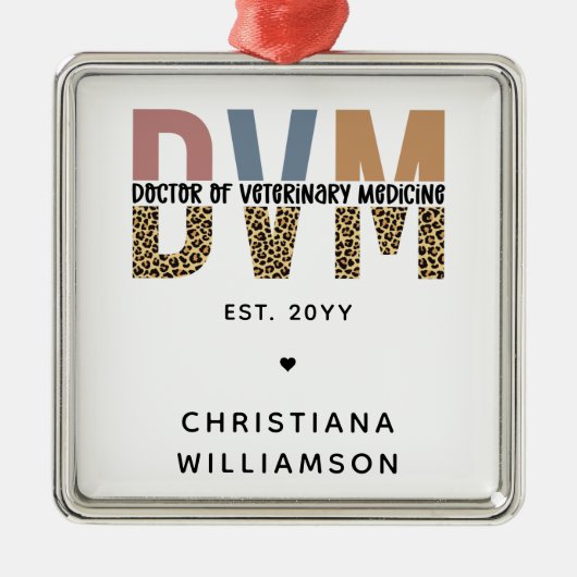 Custom DVM Doctor of Veterinary Medicine Gifts Ornament Aus Metall (Vorne)