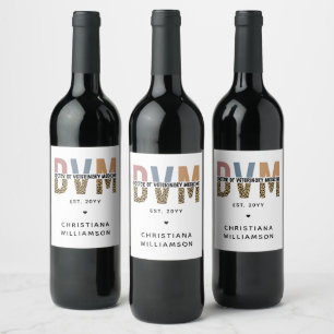 Custom DVM Doctor of Veterinary Medicine Gifts Weinetikett