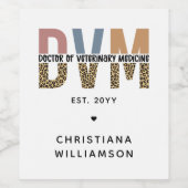 Custom DVM Doctor of Veterinary Medicine Gifts Weinetikett (Einzelnes Label)