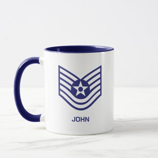 Custom E-6 Technical Sergeant Rank Air Force Tasse (Links)