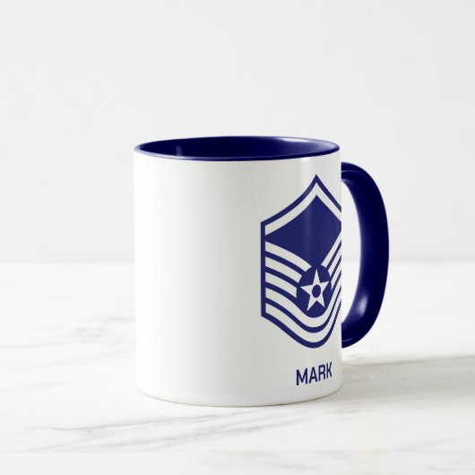 Custom E-7 Master Sergeant Rank Air Force Tasse (VorderseiteRechts)