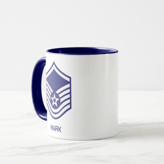 Custom E-7 Master Sergeant Rank Air Force Tasse (Vorderseite Links)