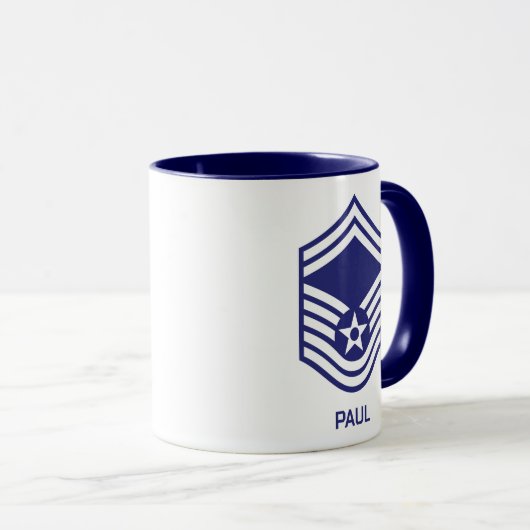 Custom E-8 Senior Master Sergeant Rank Air Force Tasse (VorderseiteRechts)