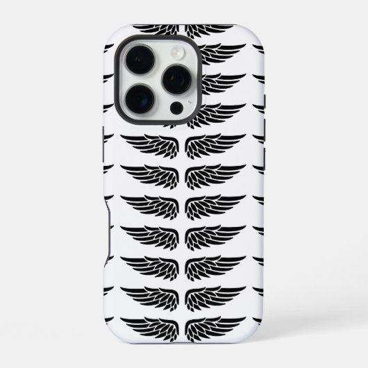 Custom Eagle Wing Black and White iPhone Case Hülle (Rückseite)