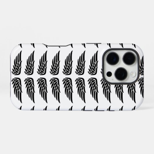 Custom Eagle Wing Black and White iPhone Case Hülle (Rückseite (Horizontal))