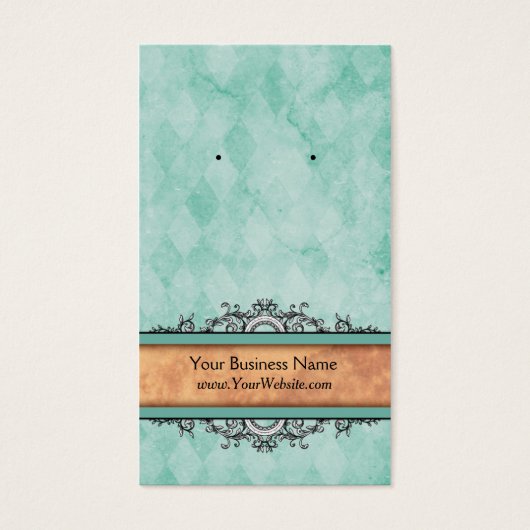 Custom Earring Cards Türkis Vintag (Vorderseite)