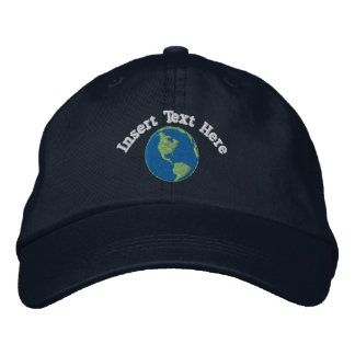Custom Earth Embroided Hat Bestickte Kappe