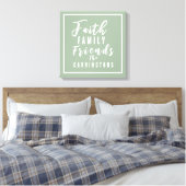 Custom Earth Tone Sage Faith Family Leinwanddruck (Insitu (Schlafzimmer))