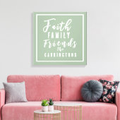 Custom Earth Tone Sage Faith Family Leinwanddruck (Insitu (Wohnzimmer))