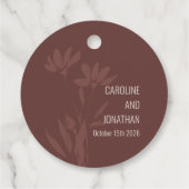 Custom Earthy Minimalistisch Moody Botanical Weddi Geschenkanhänger (Rückseite)