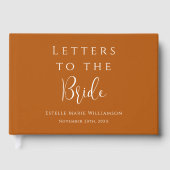 Custom Earthy Terracotta Rust Letters to Bridge Gästebuch (Vorderseite)