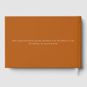 Custom Earthy Terracotta Rust Letters to Bridge Gästebuch (Rückseite)