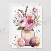 Custom Easter Card with Easter Eggs and Flowers Feiertagskarte (Vorderseite)