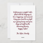 Custom Easter Card with Easter Eggs and Flowers Feiertagskarte (Rückseite)