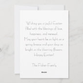 Custom Easter Card with Flowers and Easter Bunny Feiertagskarte (Rückseite)