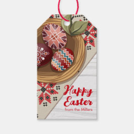 Custom Easter Egg Favor Tag with Family Name Geschenkanhänger