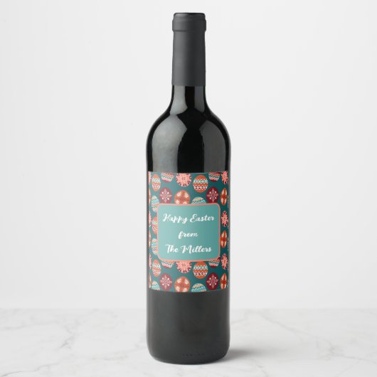 Custom Easter Egg Wine Label Weinetikett (Vorderseite)