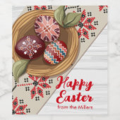 Custom Easter Egg Wine Label with Family Name Weinetikett (Einzelnes Label)