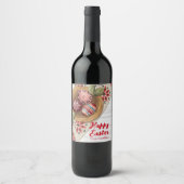Custom Easter Egg Wine Label with Family Name Weinetikett (Vorderseite)