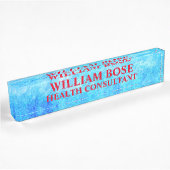 Custom Eastern Blue Artistic Namensplakette
