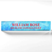 Custom Eastern Blue Artistic Namensplakette (Vorderseite)