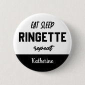 Custom Eat Sleep Ringette Wiederholung Ringette Pl Button (Vorderseite)