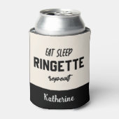 Custom Eat Sleep Ringette Wiederholung Ringette Pl Dosenkühler (Kanne Vorderseite)