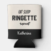 Custom Eat Sleep Ringette Wiederholung Ringette Pl Dosenkühler (Rückseite)