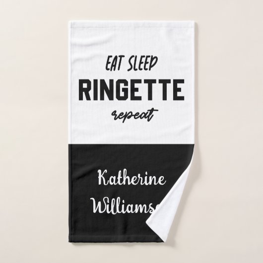 Custom Eat Sleep Ringette Wiederholung Ringette Pl Handtuch (Handtuch)