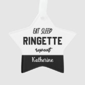 Custom Eat Sleep Ringette Wiederholung Ringette Pl Ornament (Rückseite)