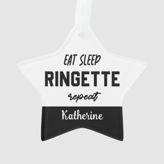 Custom Eat Sleep Ringette Wiederholung Ringette Pl Ornament (Rückseite)