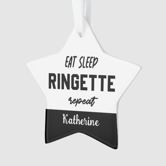 Custom Eat Sleep Ringette Wiederholung Ringette Pl Ornament (Vorderseite)