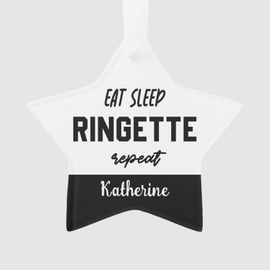 Custom Eat Sleep Ringette Wiederholung Ringette Pl Ornament (Vorderseite)