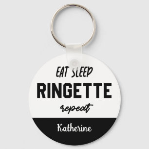Custom Eat Sleep Ringette Wiederholung Ringette Pl Schlüsselanhänger