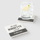 Custom Eat Sleep Ringette Wiederholung Ringette Pl Steinuntersetzer (Seitenansicht)