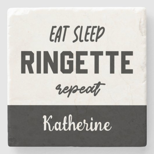 Custom Eat Sleep Ringette Wiederholung Ringette Pl Steinuntersetzer (Vorderseite)