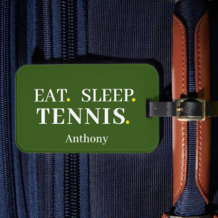 Custom Eat Sleep Tennis Green Luggage Tag Gepäckanhänger