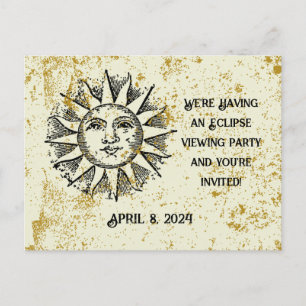 CUSTOM ECLIPSE VIEWING PARTY EINLADUNGSPOSTKARTE