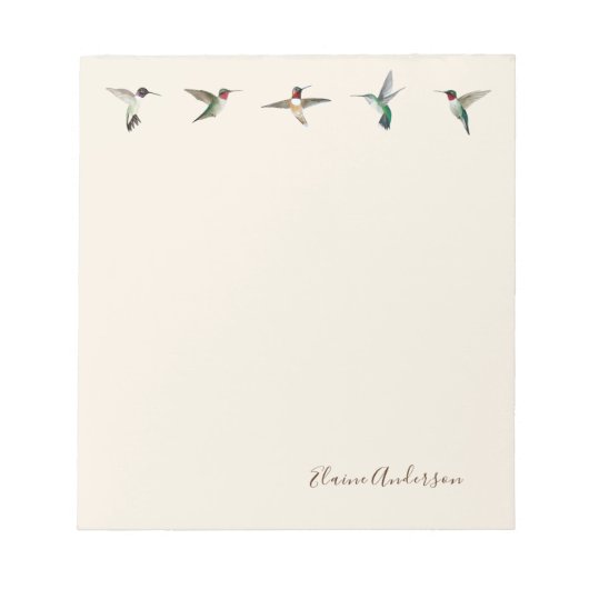 Custom Ecron North American Hummingbirds Notepad Notizblock (Vorderseite)